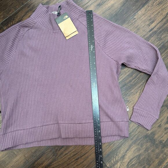 The North Face Chabot Mock Neck Long Sleeve Sweater Midnight Muave Large NWT - Picture 2 of 7